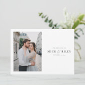 Invitation Mariage photo minimaliste romantique (Debout devant)