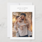 Invitation Mariage Photo Minimaliste Rustique (Devant)