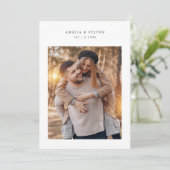 Invitation Mariage photo minimaliste rustique (Debout devant)