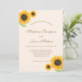 Invitation Mariage photo minimaliste rustique de tournesol In (Debout devant)