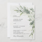 Invitation Mariage photo minimaliste Sage Green Eucalyptus (Devant)