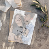 Invitation Mariage photo Misty White Shades