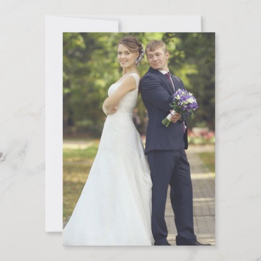 Invitation Mariage photo moderne (Dos)