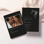 Invitation Mariage photo moderne à la main tiré