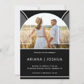 Invitation Mariage photo moderne Arc noir et blanc (Devant)