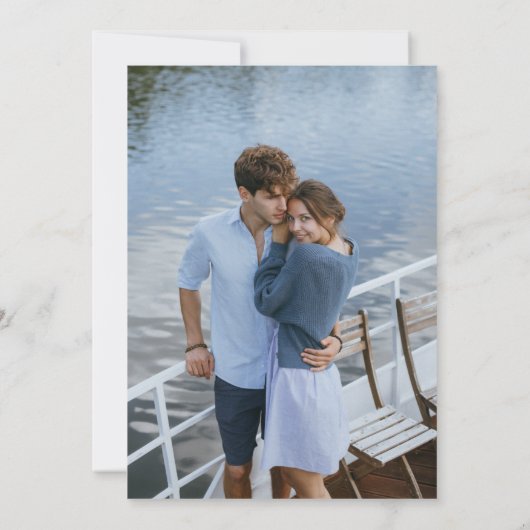 Invitation Mariage photo moderne Arch Dusty Blue (Dos)