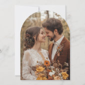 Invitation Mariage photo moderne Arch en terre cuite d'automn (Dos)