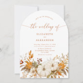 Invitation Mariage photo moderne Arch en terre cuite d'automn (Devant)