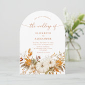 Invitation Mariage photo moderne Arch en terre cuite d'automn (Debout devant)