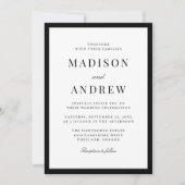 Invitation Mariage photo moderne avec bordure noire (Devant)