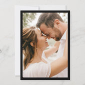 Invitation Mariage photo moderne avec bordure noire (Dos)