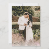 Invitation Mariage photo moderne avec bordure noire et blanch (Dos)