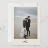 Invitation Mariage photo moderne Black Cream Retro Whimsical (Dos)