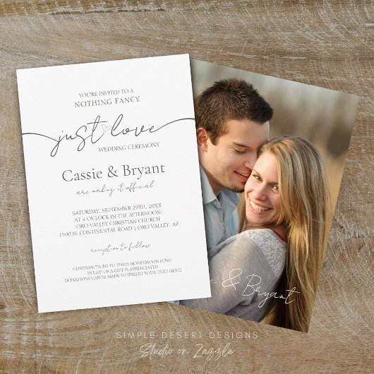 Invitation Mariage photo moderne Black & White