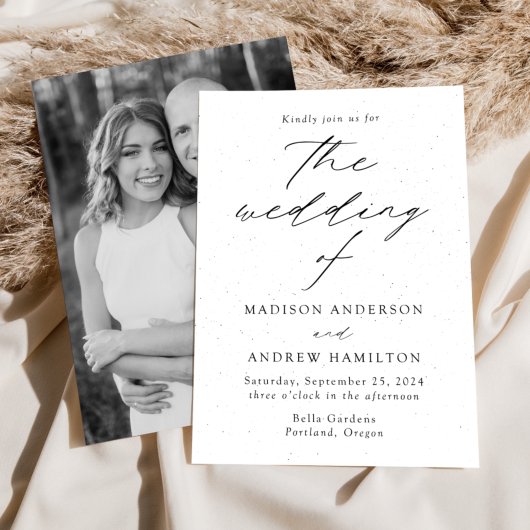 Invitation Mariage photo moderne blanc et noir