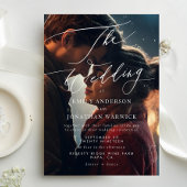 Invitation Mariage photo moderne blanc et noir simple