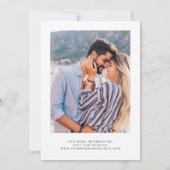Invitation Mariage Photo Moderne Bleu Sarcelle Or Agate (Dos)