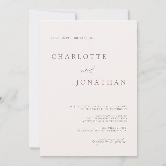 Invitation Mariage photo moderne Bohemian Cream & Mauve (Devant)