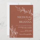 Invitation Mariage photo moderne Boho Terracotta Burnt Orange (Devant)