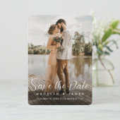 Invitation Mariage photo moderne Brown Enregistrer la date In (Debout devant)