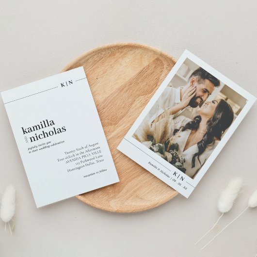 Invitation Mariage photo moderne chic