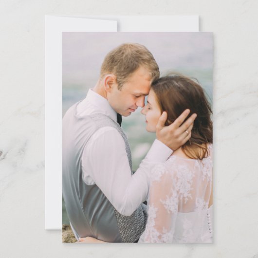 Invitation Mariage photo moderne chic minimaliste (Dos)