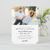 Invitation Mariage photo moderne chic noir et blanc (Debout devant)