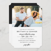 Invitation Mariage photo moderne chic noir et blanc (Devant / Derrière)