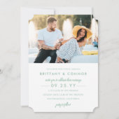 Invitation Mariage photo moderne Chic Sage vert et blanc (Devant)