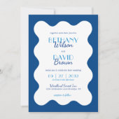 Invitation Mariage photo moderne Coastal Blue Wave Scallop (Devant)