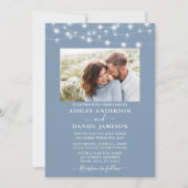 Invitation Mariage photo moderne Dusty Blue String (Devant)