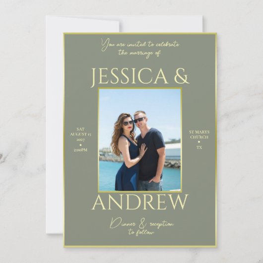 Invitation Mariage photo moderne Elegance (Devant)