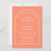 Invitation Mariage photo moderne élégant Arch Coral (Devant)