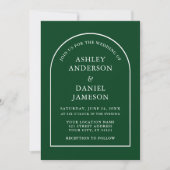 Invitation Mariage photo moderne élégant Arch Green (Devant)
