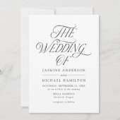 Invitation Mariage photo moderne élégant de typographie noire (Devant)