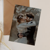 Invitation Mariage photo moderne élégant espagnol Black Overl