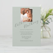 Invitation Mariage photo moderne Elegant Gold Sage Green (Debout devant)
