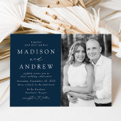Invitation Mariage photo moderne Elegant Navy