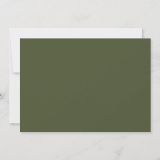 Invitation Mariage photo moderne Elegant Olive Green (Dos)