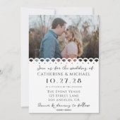 Invitation Mariage photo moderne Elegant White Lace (Devant)