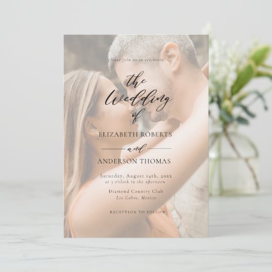 Invitation Mariage photo moderne élégante (Debout devant)