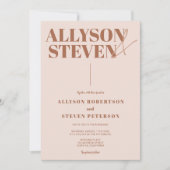 Invitation Mariage photo moderne en caractères gras (Devant)