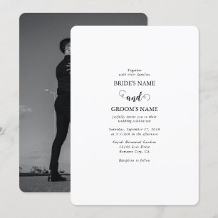 Invitation Mariage photo moderne en noir et blanc