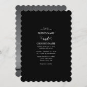 Invitation Mariage photo moderne en noir et blanc (Devant / Derrière)