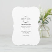 Invitation Mariage photo moderne en noir et blanc (Debout devant)