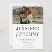 Invitation Mariage photo moderne en noir et blanc (Devant)