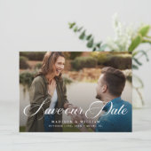 Invitation Mariage photo moderne Enregistrer la date (Debout devant)