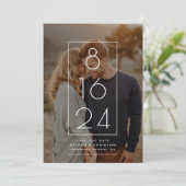 Invitation Mariage photo moderne Enregistrer la date Faire-pa (Debout devant)