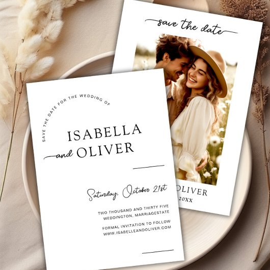 Invitation Mariage photo moderne Enregistrer la date Invitati