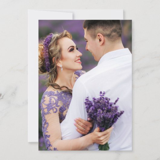 Invitation Mariage photo moderne et élégant Arch violet (Dos)